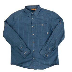 Merrell Select Wick Shirt Mens Large Button Down Long Sleeve Blue Plaid